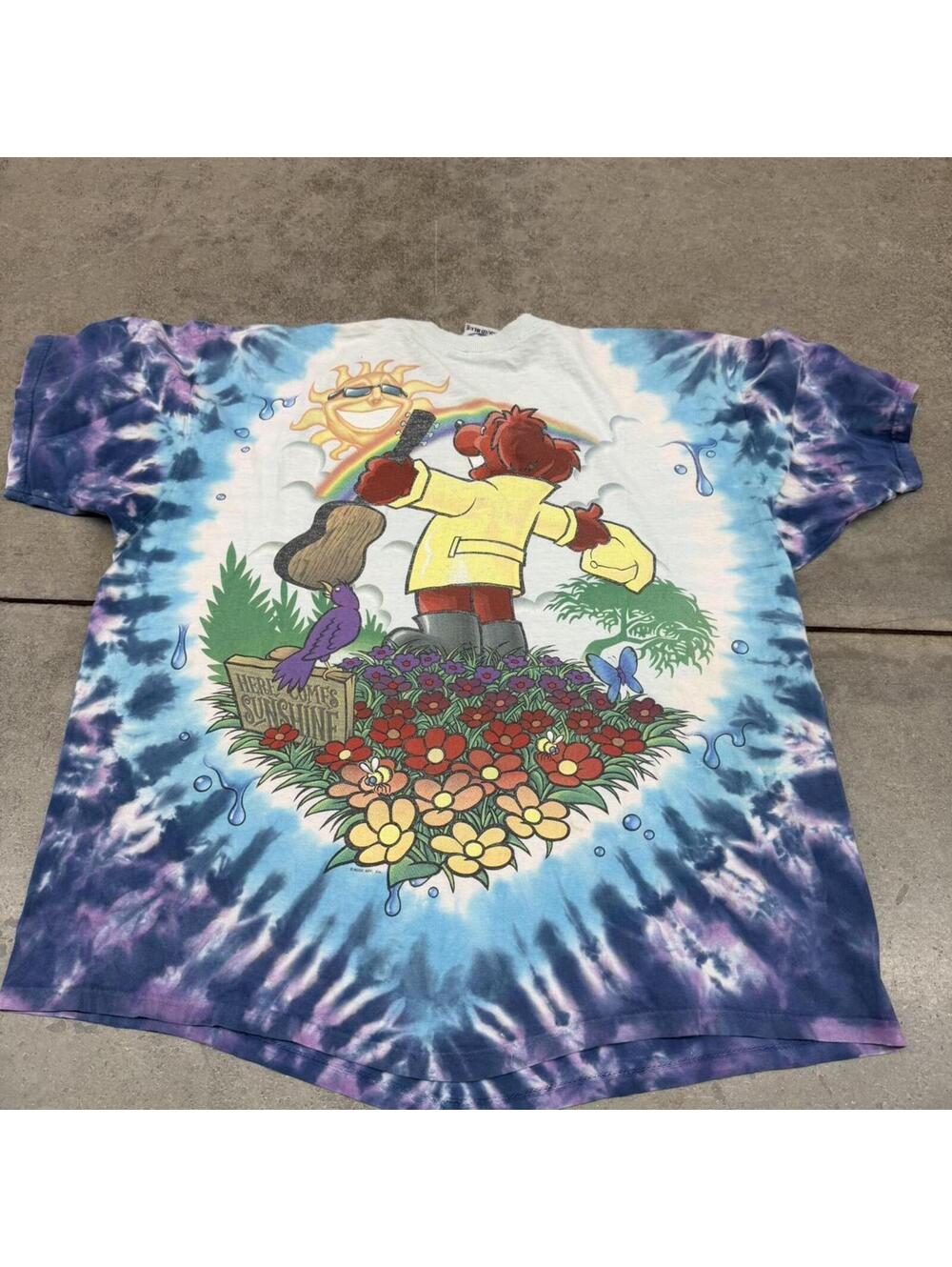 vintage liquid blue grateful dead here comes the sunshine tie dye band shirt xl - Picture 5 of 5